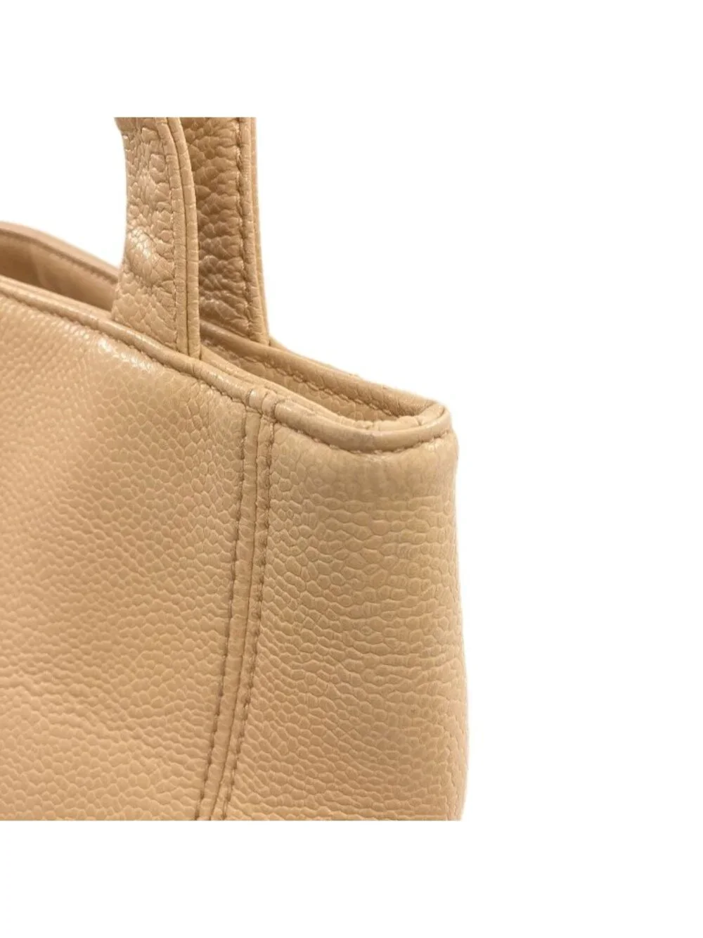 Chanel CC Logo Gold Handbag Grained Calfskin